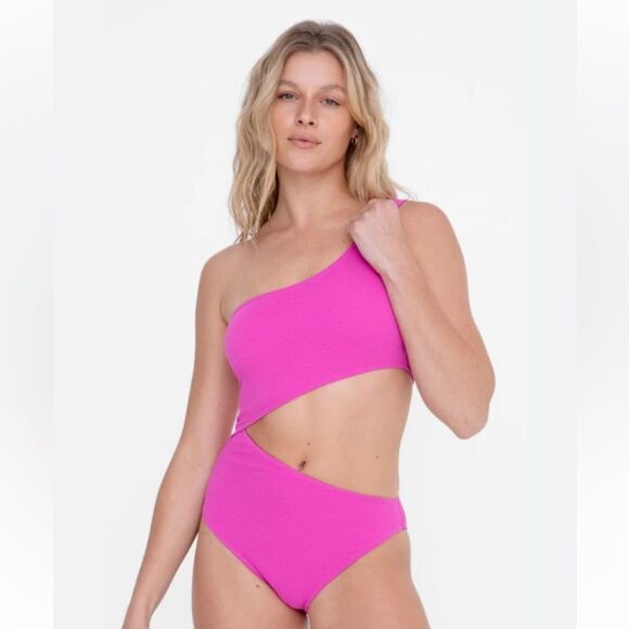 Pants Store Mono B One Piece Swimsuit in Hot Pink with Padding size Large - Picture 1 of 6